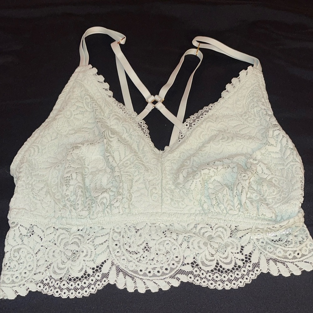 Aerie Mint Green Lace Bralette Size XL